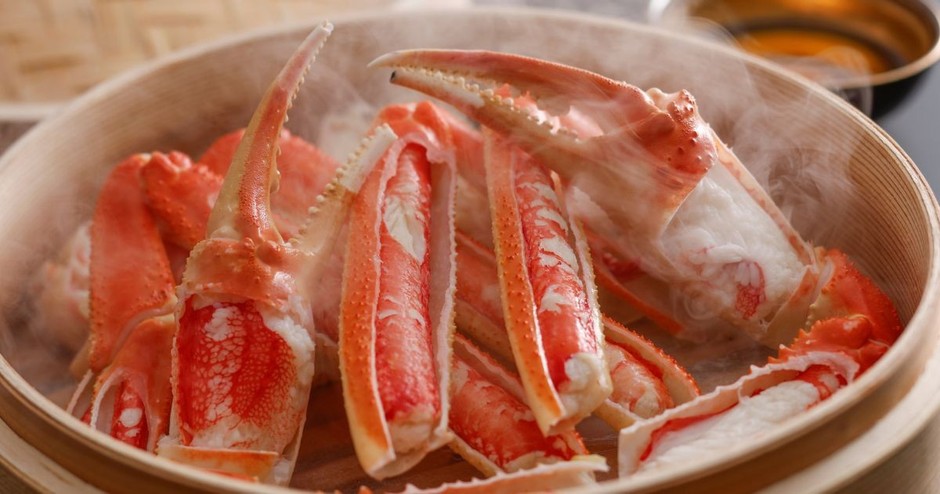 身がふっくら膨らんだ蟹蒸籠蒸し/一例