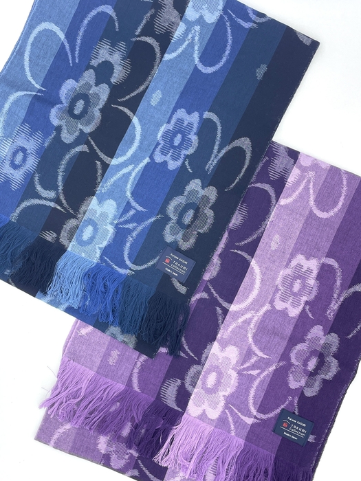 久留米かすりの柔らかストール/グラデーションフラワー 商品画像