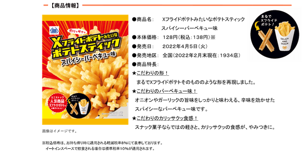 Xフライドポテトみたいなポテトスティック