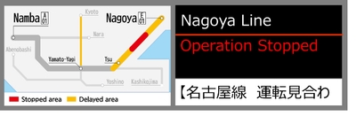車内情報表示 運行情報画面(イメージ)