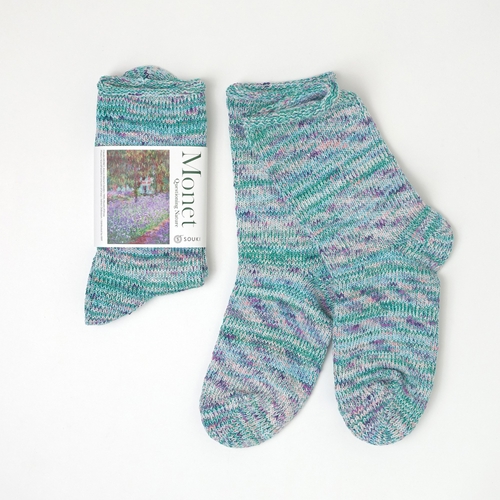 「モネの庭」をイメージした 和紙とシルクのやわらかソックス