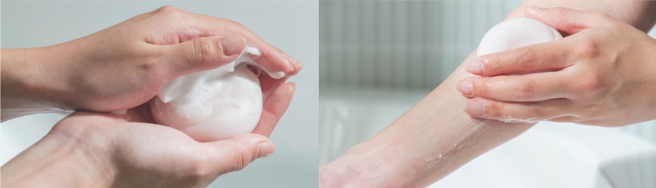2WAYで使える！「ふわふわ泡でやさしく洗う毎日ケア」と、「直接なで洗いで集中ケア」