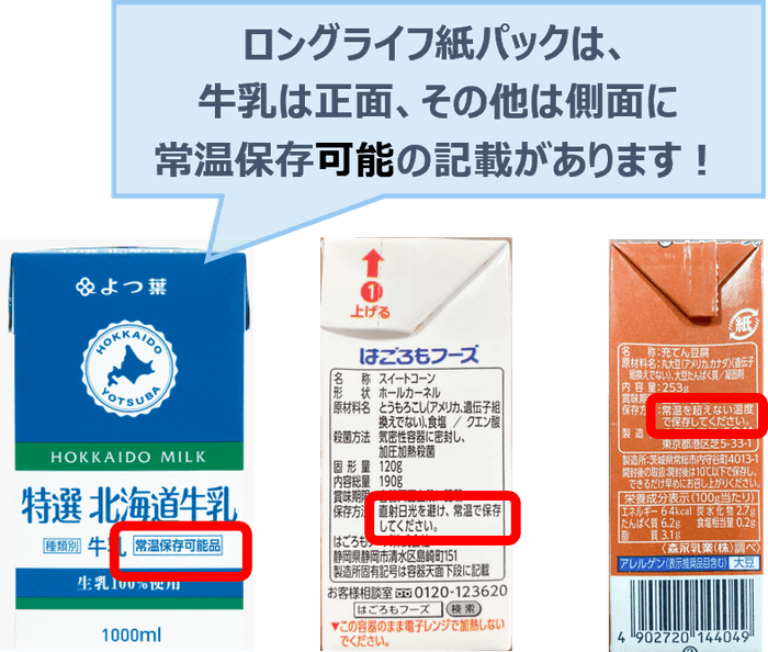 ロングライフ紙パックの見分け方