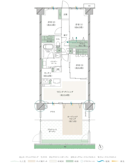 E1OLタイプ　76.25m2
