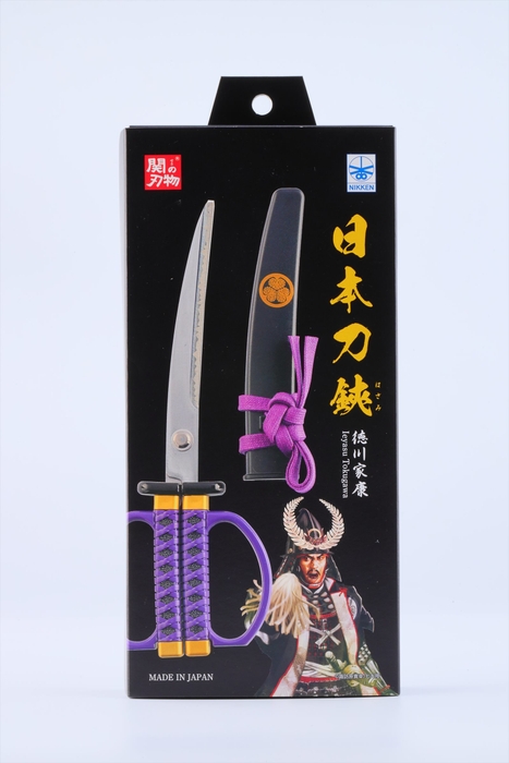 日本刀はさみ 徳川家康モデル 掛け台付き(パッケージ)