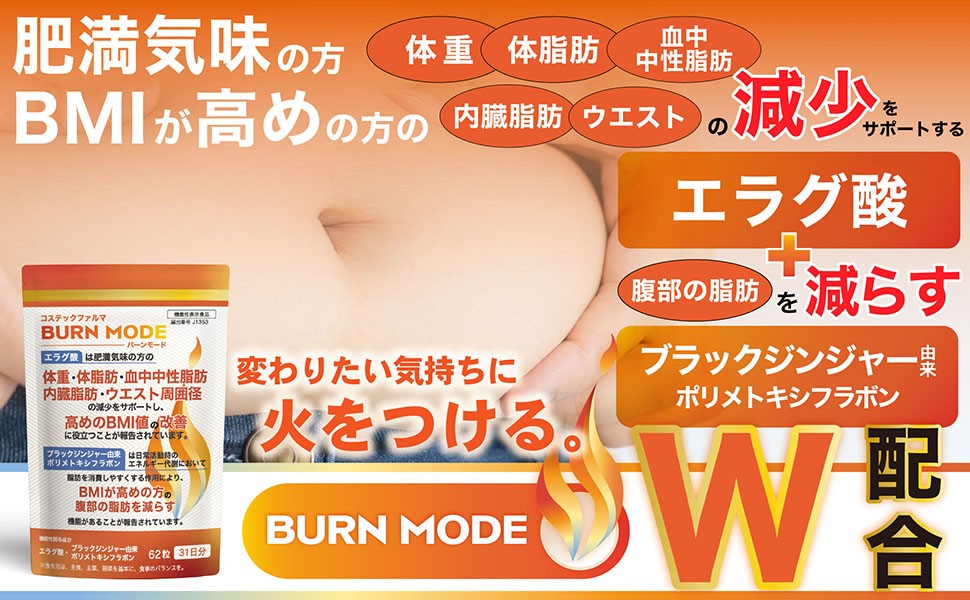 医薬品原料商社の知見を活かした機能性表示食品「BURN MODE」新発売 - 体脂肪・内臓脂肪へのダブルアプローチを実現