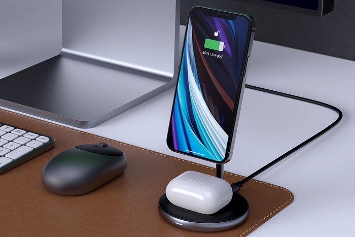 HYPER、Magsafe対応、iPhoneにピタッとくっつく 「HyperJuice マグネット式2-in-1ワイヤレス充電スタンド」販売開始