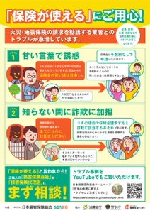 「保険が使える」という住宅修理サービスなどのトラブルに注意 　～トラブル相談件数は前年度から約2倍に急増、 2021年度版注意喚起チラシを作成～