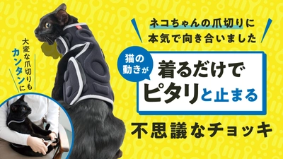 ネコちゃんの爪切りに本気で向き合い誕生した、着るだけで動きが「ピタリ」と止まる不思議なチョッキをMakuakeにて先行発売開始！