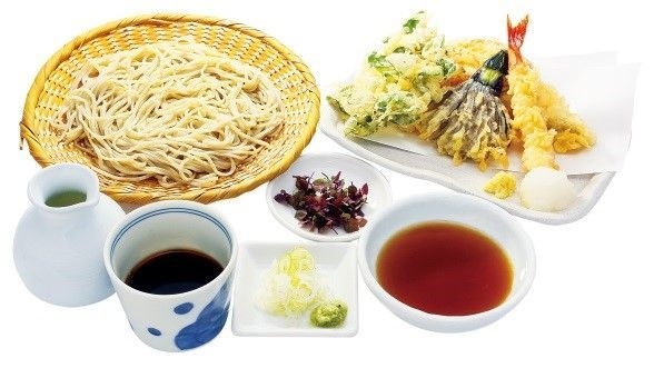 吉祥庵「江戸東京野菜と海老・穴子の天もり蕎麦」