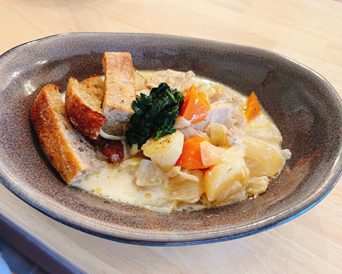 武井牧場のA2牛乳を使った特製ミルクスープ