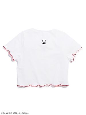 MERCURYDUO【ハローキティコラボ】配色ワンポイント刺繍Tシャツ