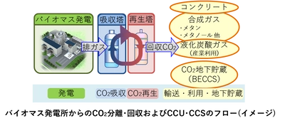 バイオマス発電施設における省エネルギー型CO2分離回収に関する調査を行います