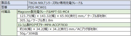 PDS-MCW01 おもな仕様