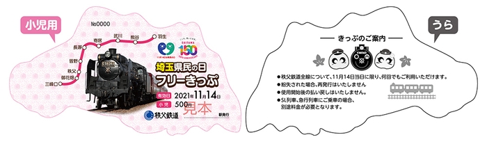 埼玉県民の日フリーきっぷ(小児用) イメージ