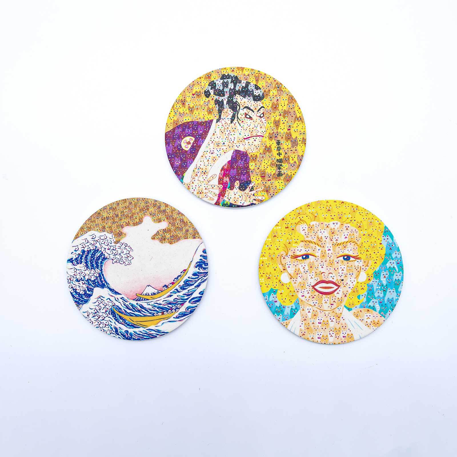 9_美濃焼コースターねこだらけシリーズ-イチオシ