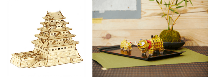 Wooden Art ki-gu-mi 江戸城／Wooden Art ki-gu-mi 寅／Paper Art si-gu-mi 寅