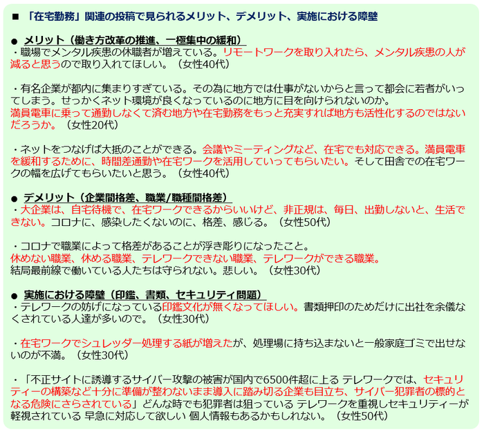 「在宅勤務」メリットデメリット