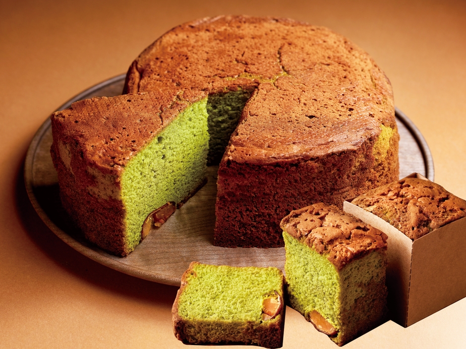 渋皮栗と抹茶のバターケーキ