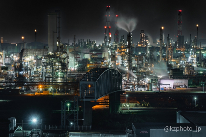 展示写真の一部（水島工業地帯）1