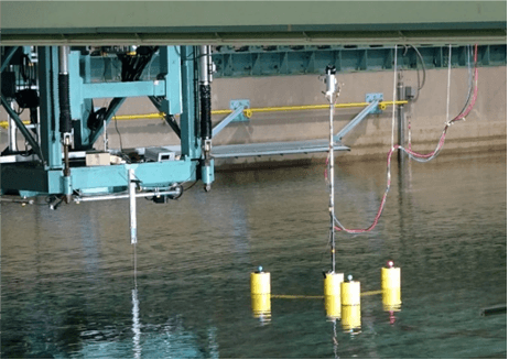 図 浮体式風車の模型 (写真の水槽は本公開実験と異なります)