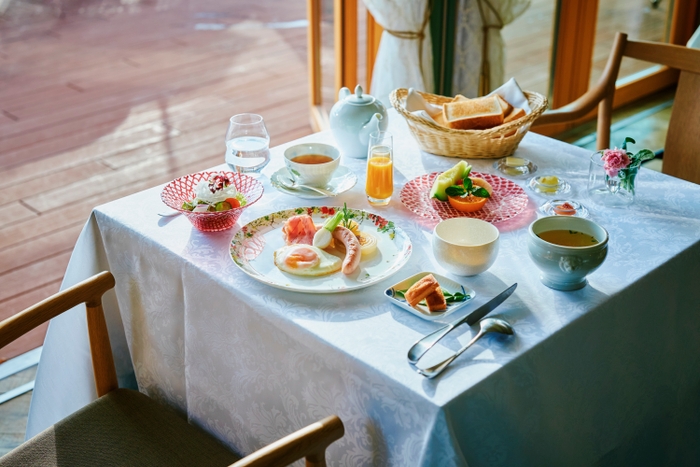 ▲新鮮な食材をふんだんに使用した朝食