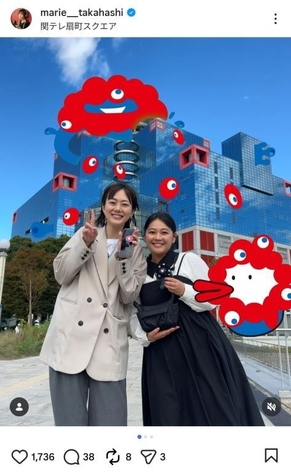 カンテレ高橋真理恵アナウンサーのインスタグラムより(1)