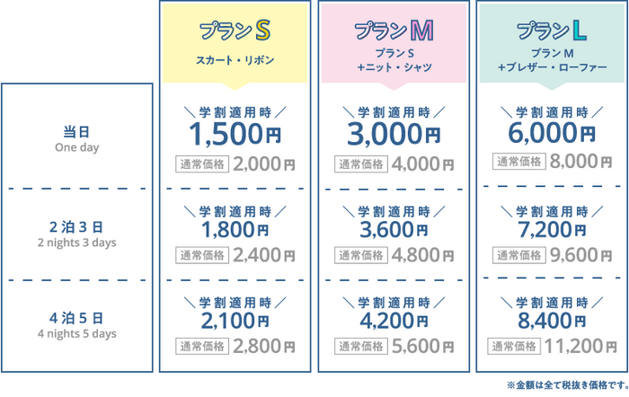 NANCHA 料金表