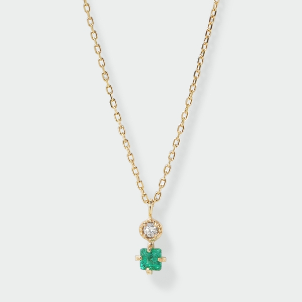 ネックレス　K10YG　エメラルド　ダイヤモンド　￥49,500