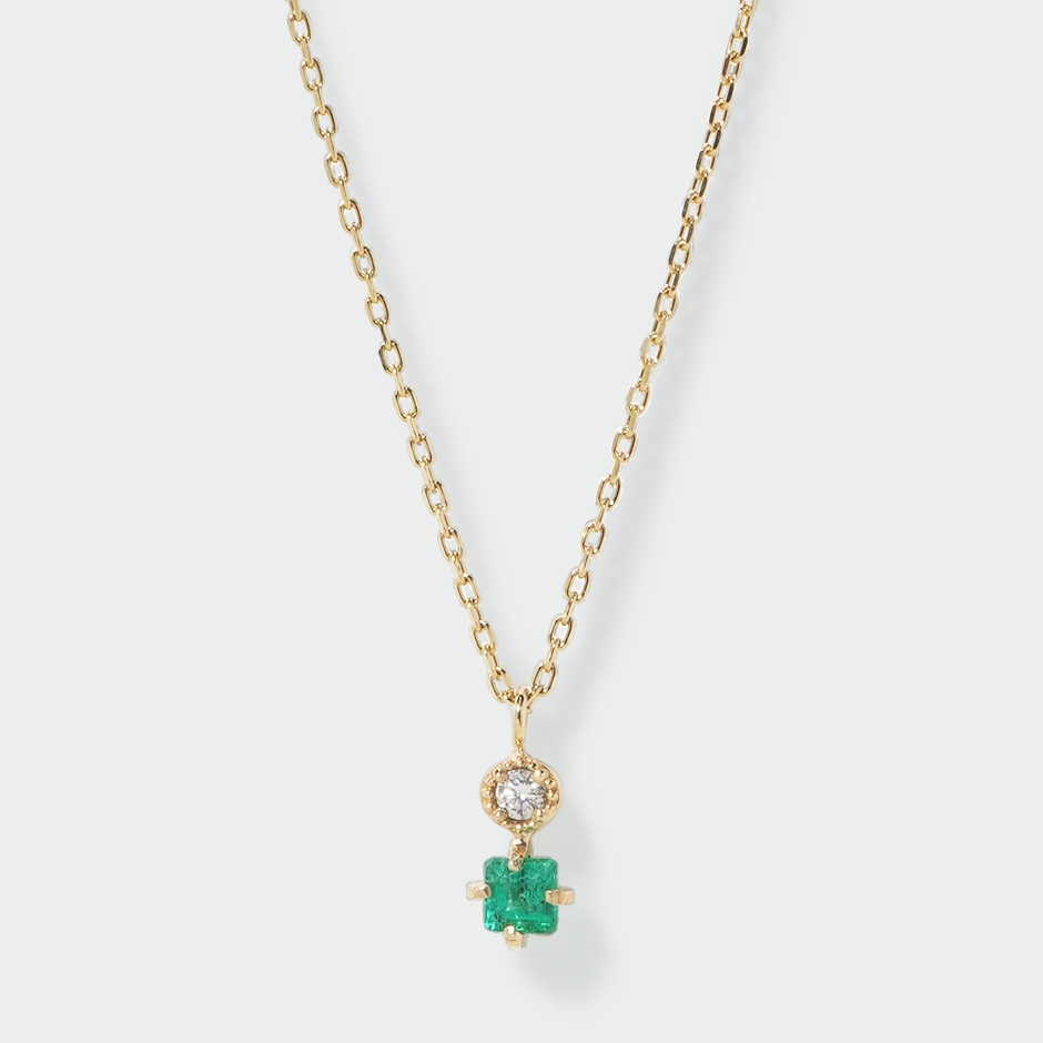 ネックレス K10YG エメラルド ダイヤモンド ¥49,500