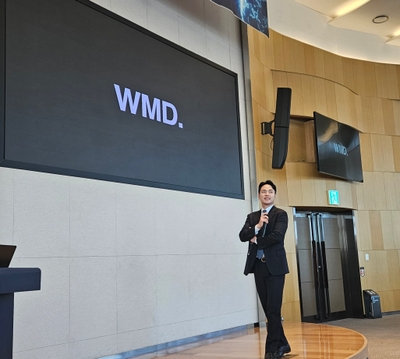 ▲WMDの構想を紹介する代表 イ・ジェミン氏