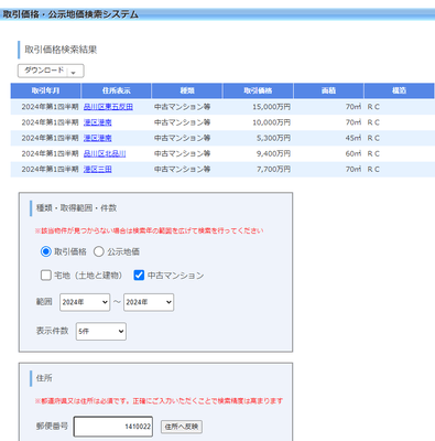 公示地価検索システム