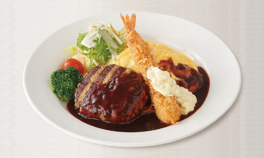 オムライス＆ハンバーグプレート　1,199円(税込1,318円)