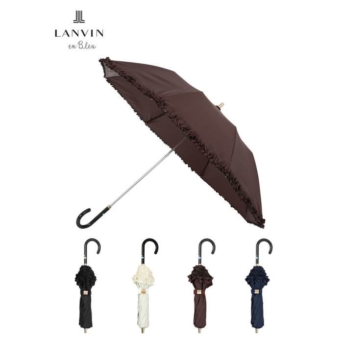 ランバン オン ブルー (LANVIN en Bleu) ドビーフリル 折りたたみ傘