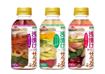 カラフルな“浅漬けサラダ”で手軽に野菜が摂れる！ 「浅漬けサラダの素」《黒酢たまり味》など3品新発売
