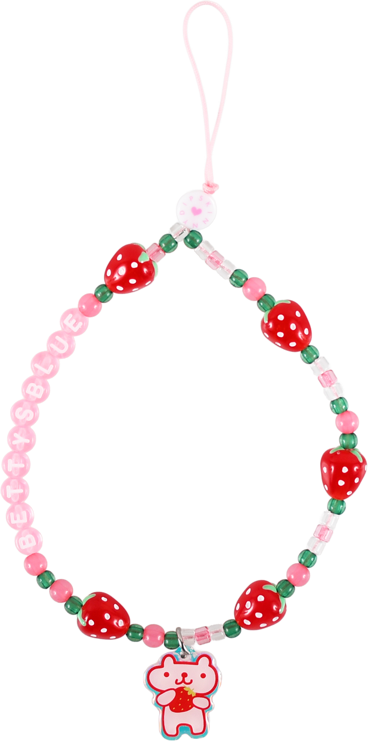 ビーズフォンストラップ ストロベリー