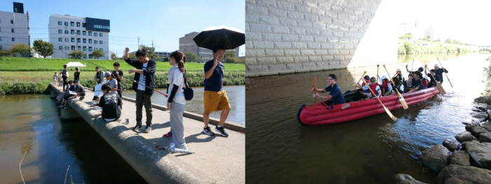 飯塚市の河川敷再整備へ、穂波川左岸の整備案を検証　社会実験「遠賀川水辺ピクニック」を近大生がプロデュース