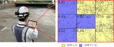 コンクリート構造物の品質向上と現場施工の効率化を可能にする 打継面処理評価システム「ミドリガメ」の開発