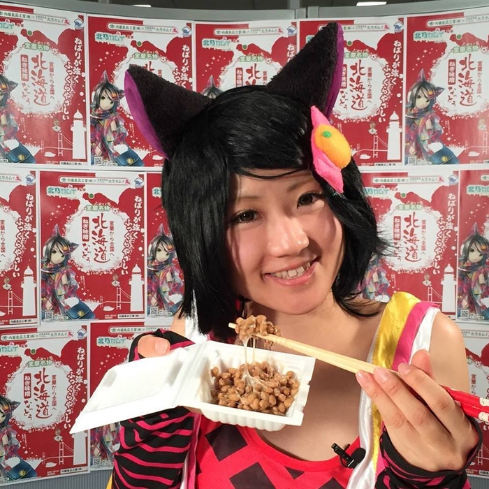 「カムイ納豆」商品PRの様子