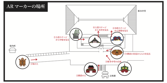 延暦寺アプリAR体験実施場所地図