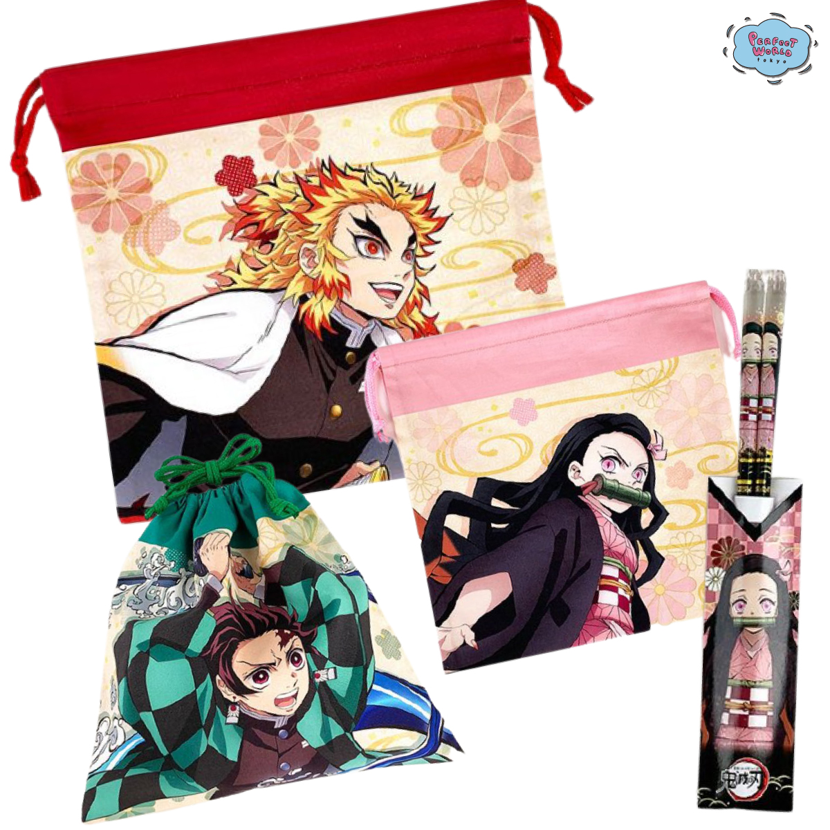 速報です!お待ちかね鬼滅の新商品♪箸!煉獄さんの巾着、ティッシュ!