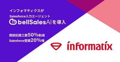 株式会社インフォマティクス、「bellSalesAI」導入で 商談要点整理・議事録作成工数50％削減、 Salesforce登録件数20％増を実現