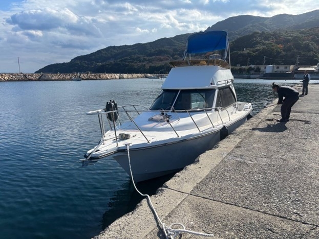 小豆島エリアの小型船舶での水上タクシー運航の様子 福田港