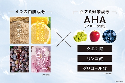 美容成分と4種類のAHA配合