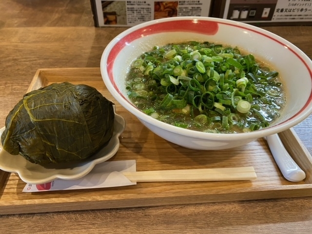 ねぎラーメンとめはり寿司