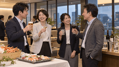 社内での乾杯・歓談(イメージ)