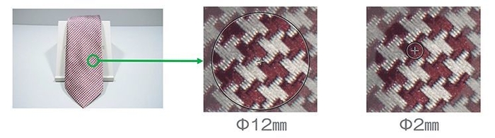 細かい模様の特定部位のスポット測定