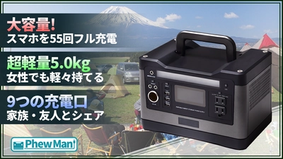スマホを50回以上も充電可能な超大容量バッテリー　 クラウドファンディング「Makuake」にて先行販売開始！ 災害対策・アウトドアレジャー・車中泊に最適