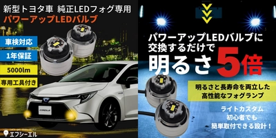 新型トヨタ車　純正LEDフォグ専用　 パワーアップLEDバルブを3月8日発売！