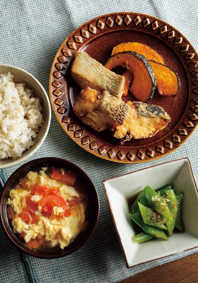 鮭のゆずこしょうから揚げ献立